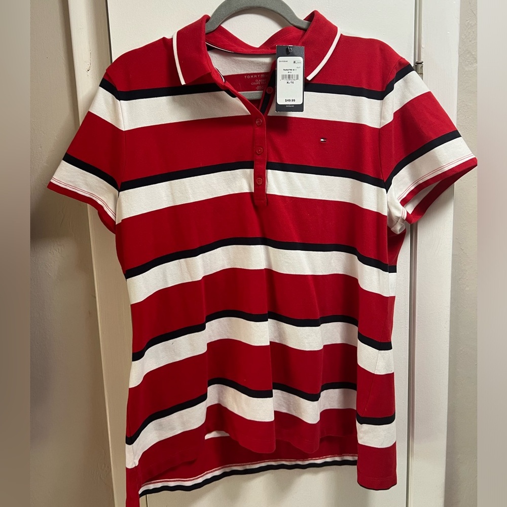 Tommy Hilfiger women’s XL polo shirt new w/tags, never worn.